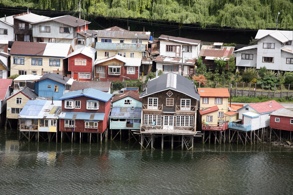 7. Palafitos, wood buildings on stilts over the water, are some of the oldest forms of Chilote architecture. While these iconic buildings were once common on the archipelago, the best examples, such as these, today can be found in Castro. 