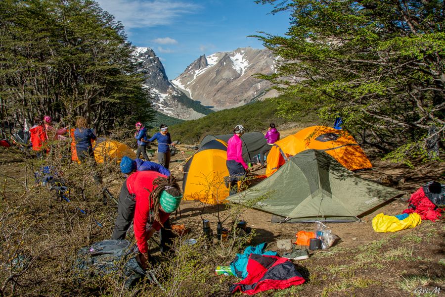 Mujeres Montana backpacked for three days and two nights in Cerro Castillo National Park during their 5th annual meeting in Chilean Patagonia. Photo: Griselda Moreno